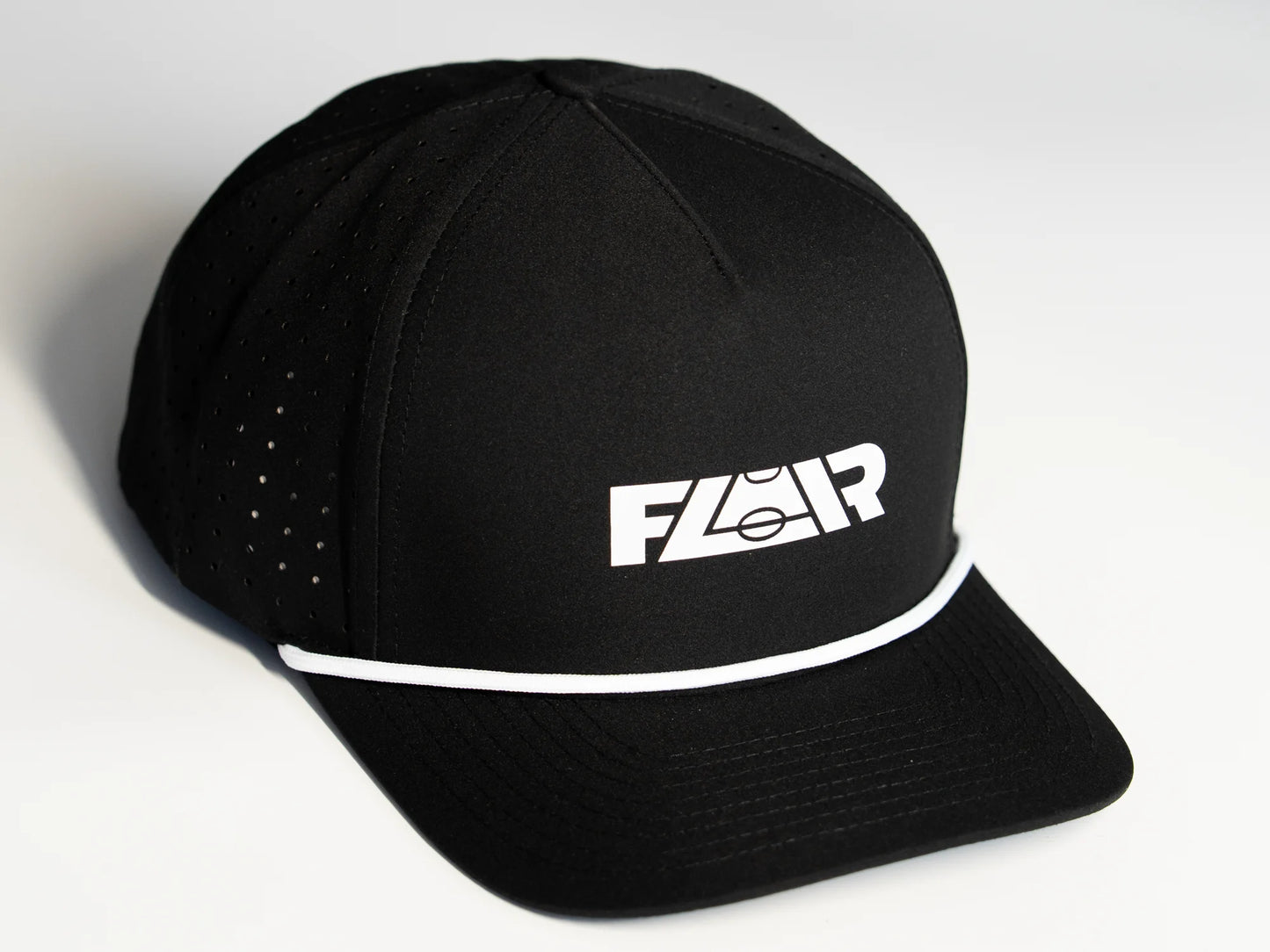 Flair Hat Black with White Stripe