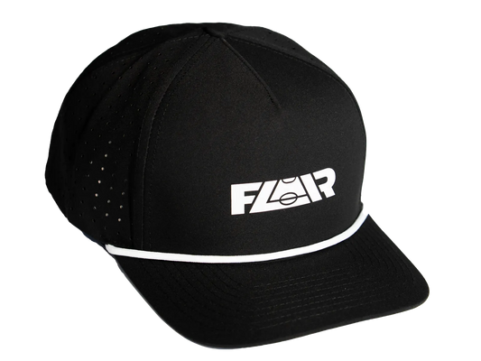 Flair Hat Black with White Stripe