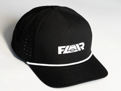 Flair Hat Black with White Stripe