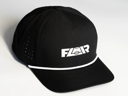 Flair Hat Black with White Stripe