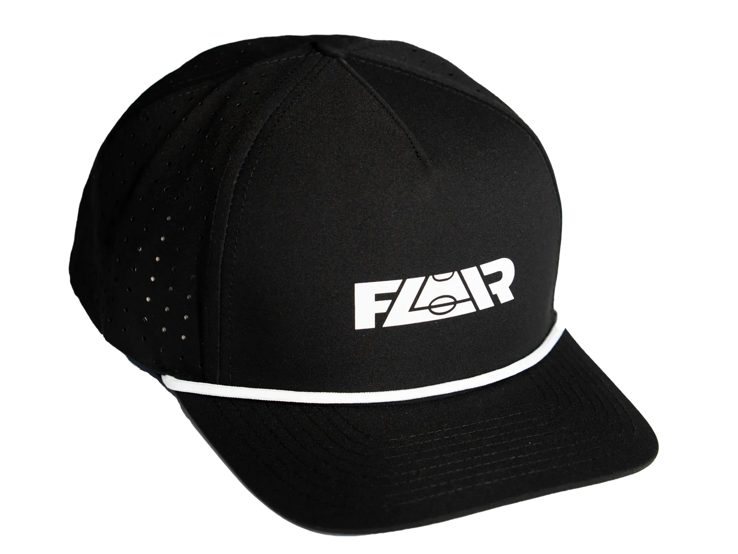 Flair Hat Black with White Stripe