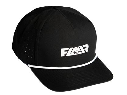Flair Hat Black with White Stripe