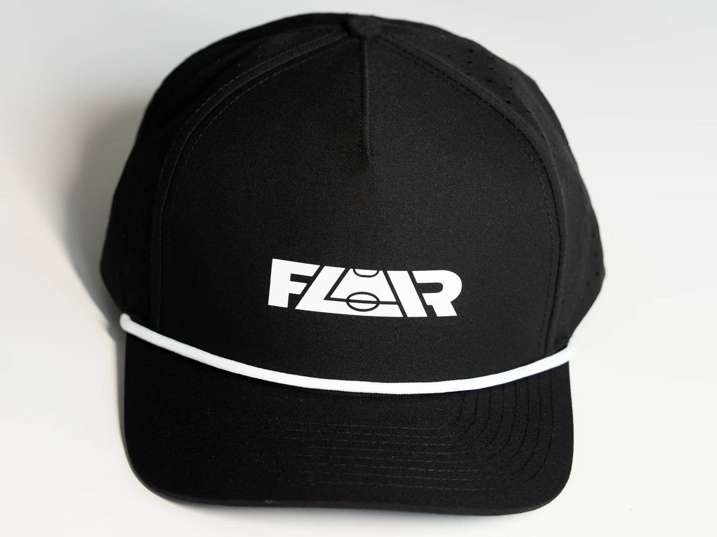 Flair Hat Black with White Stripe